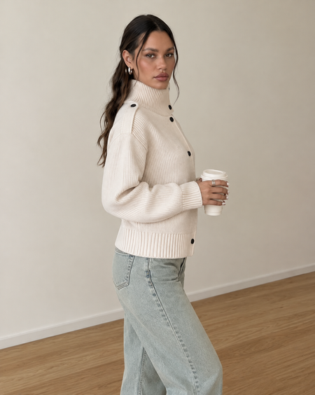 Berkley Soft High Neck Cardigan