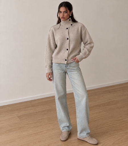 Berkley Soft High Neck Cardigan