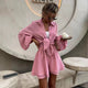 Miso Summer Two Piece Set in Blush - full-length shot on model, pink - Miss Mosa By Akanksha