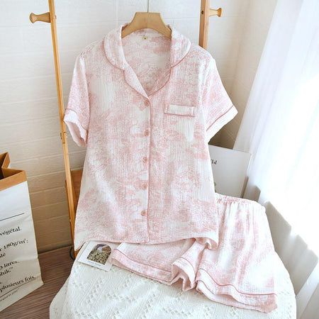 Mista Cotton Nightsuit In Pink - front flat-lay product shot on hanger - Miss Mosa By Akanksha