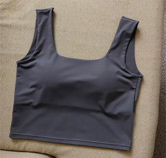 Mona Tank Tops with Inbuilt Bra - flat-lay product shot, grey - Miss Mosa By Akanksha
