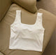 Mona Tank Tops with Inbuilt Bra - flat-lay product shot, white - Miss Mosa By Akanksha