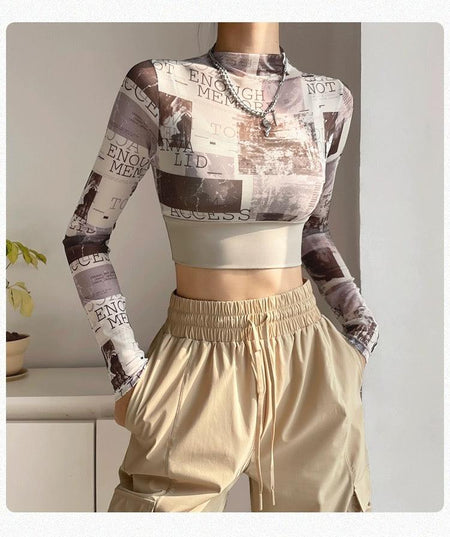 Moonlight Seamless Top with Inbuilt Bra - front shot on model, brown - Miss Mosa By Akanksha