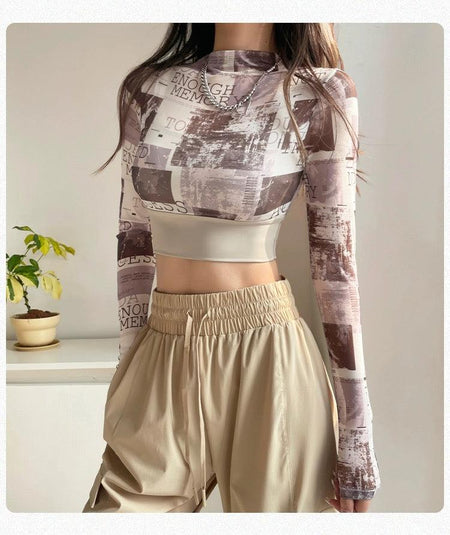 Moonlight Seamless Top with Inbuilt Bra - front shot on model, brown - Miss Mosa By Akanksha