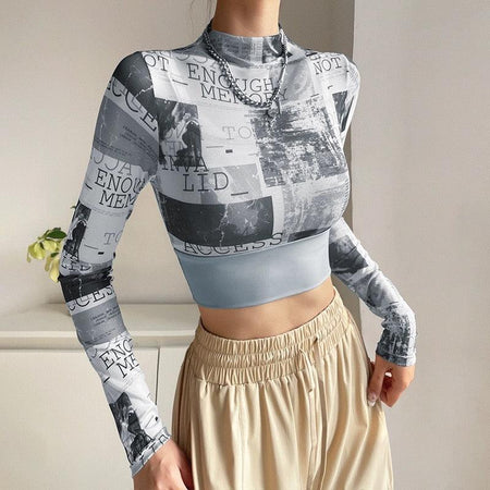 Moonlight Seamless Top with Inbuilt Bra - front shot on model, grey - Miss Mosa By Akanksha