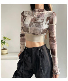 Moonlight Seamless Top with Inbuilt Bra - front shot on model, brown - Miss Mosa By Akanksha
