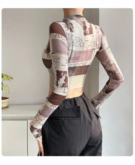 Moonlight Seamless Top with Inbuilt Bra - back shot on model, brown - Miss Mosa By Akanksha