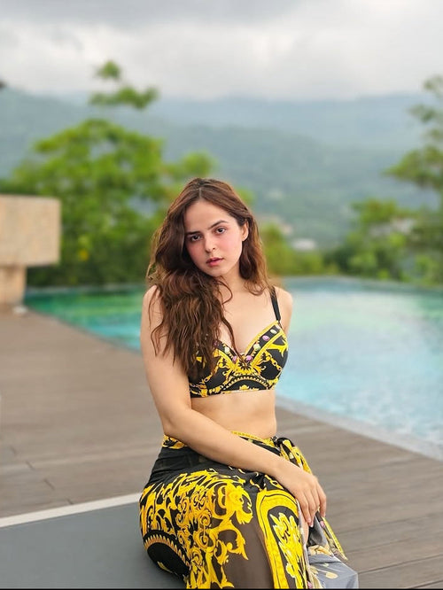 Morocco Swimsuit With Sarong Skirt In Black