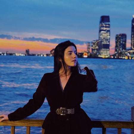 Murphy Luxury Coord Set - lifestyle shot on model, black - Miss Mosa By Akanksha