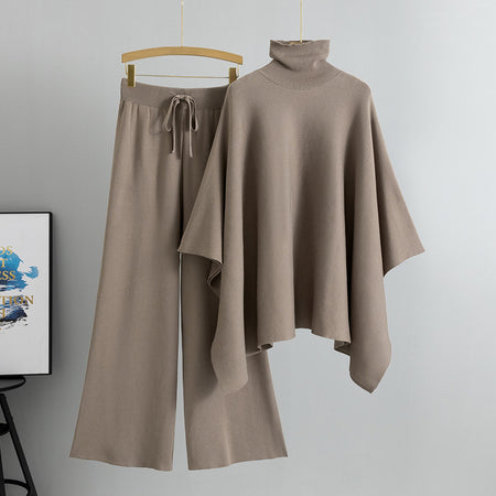 Natalia Luxe Winter Coord Set In Beige - flat-lay two-piece set shot on hanger - Miss Mosa By Akanksha