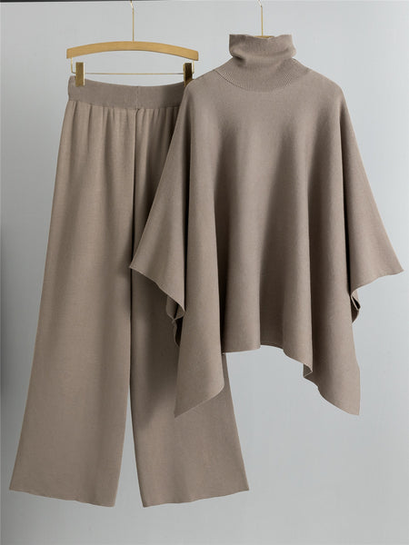 Natalia Luxe Winter Coord Set In Beige - flat-lay two-piece set shot on hanger - Miss Mosa By Akanksha