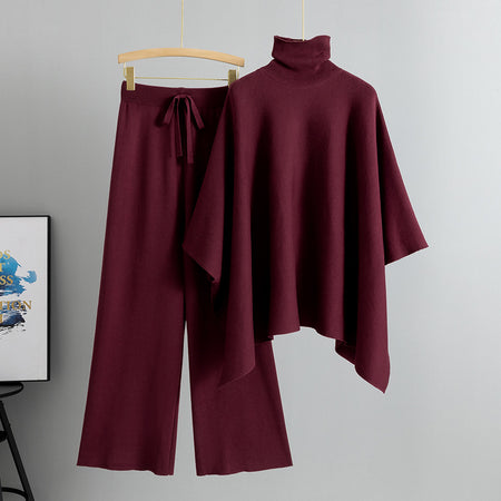 Natalia Luxe Winter Coord Set In Maroon - flat-lay two-piece set shot on hanger - Miss Mosa By Akanksha