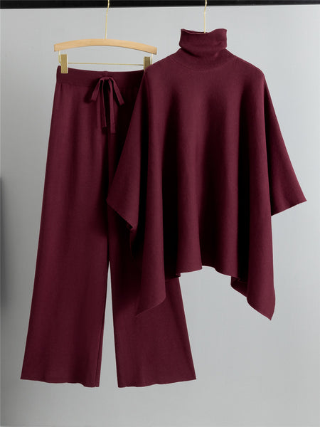 Natalia Luxe Winter Coord Set In Maroon - flat-lay two-piece set shot on hanger - Miss Mosa By Akanksha