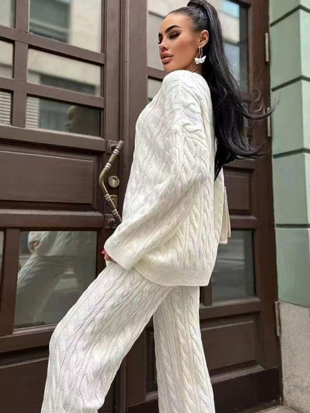 Nia Luxe Winter Coord Set - Tracksuit - side shot on model outdoors, white - Miss Mosa By Akanksha