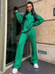 Nia Luxe Winter Coord Set - Tracksuit - full-length front shot on model, green - Miss Mosa By Akanksha