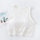 Nicole Tank Tops with Inbuilt Bra - front shot on hanger, white - Miss Mosa By Akanksha