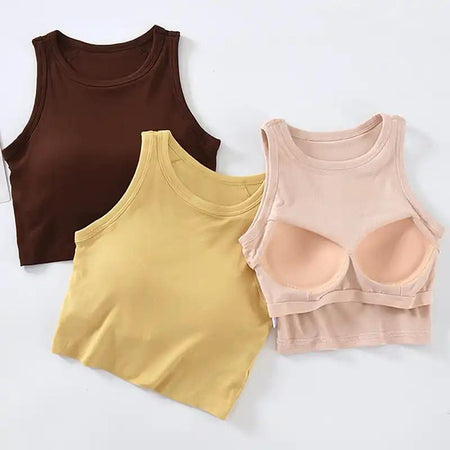 Nicole Tank Tops with Inbuilt Bra - flat-lay product shot, multicolour - Miss Mosa By Akanksha