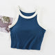 Nikki Tank Tops with Inbuilt Bra - flat-lay product shot, blue - Miss Mosa By Akanksha