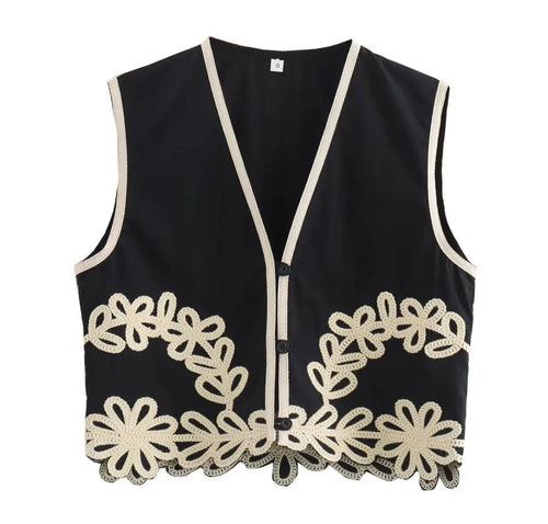 Nimo Embroidered Summer Coord In Black