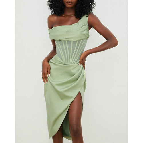Nina Luxe Swimsuit With Skirt In Green