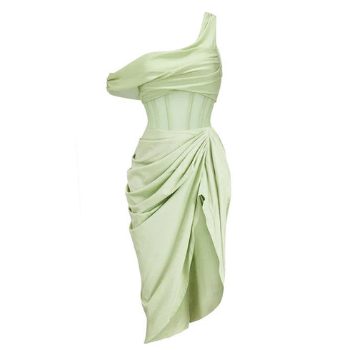 Nina Luxe Swimsuit With Skirt In Green