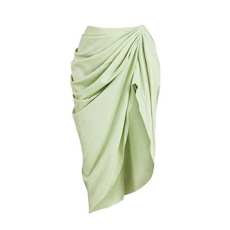 Nina Luxe Swimsuit With Skirt In Green - skirt product shot - Miss Mosa By Akanksha