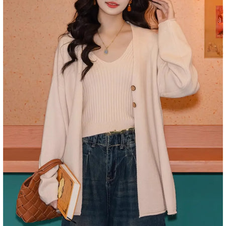 Nixie Statement Woolen Tops with Cape Style Sweater - front shot on model standing, cream - Miss Mosa By Akanksha