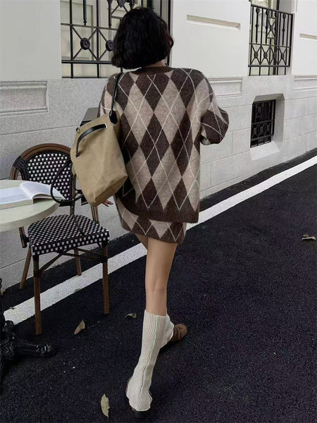 Hydra Argyle Soft Coord Mini Skirt Set