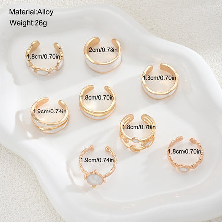 Enna 8Pcs Ring Set