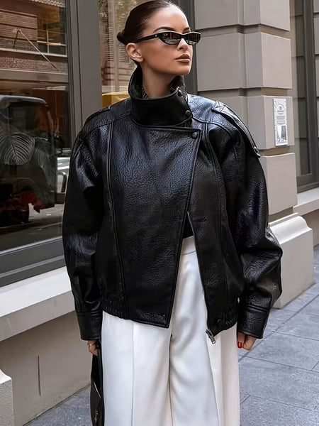 Knox Textured PU Leather Jacket