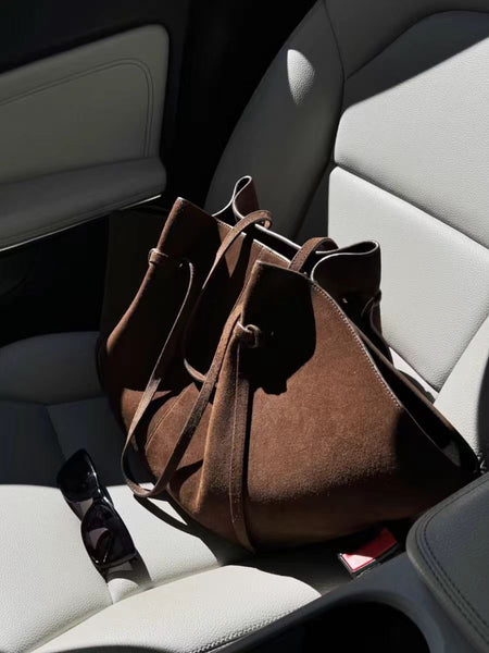 Monaco Suede Tote Bag With Pouch