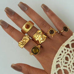 Elsa 6Pcs Stone Ring Set