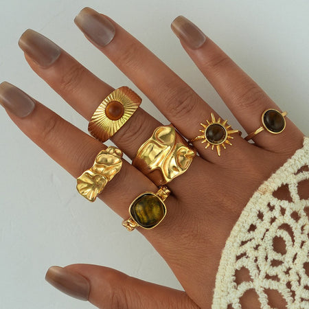 Elsa 6Pcs Stone Ring Set