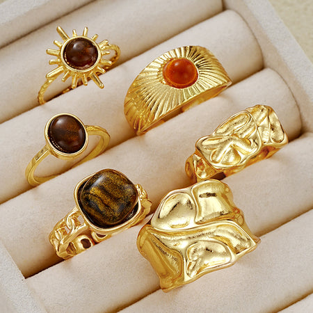 Elsa 6Pcs Stone Ring Set