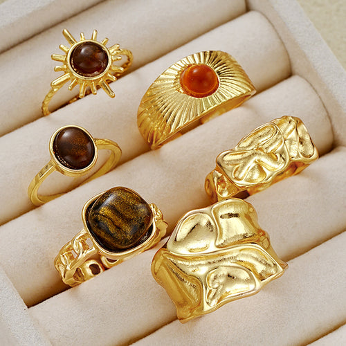 Elsa 6Pcs Stone Ring Set
