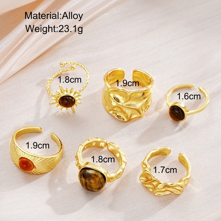 Elsa 6Pcs Stone Ring Set