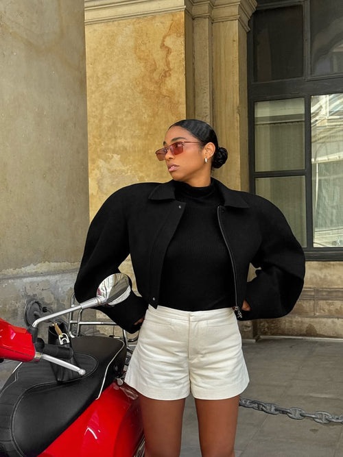 Bryce Crop Balloon Sleeve Coat
