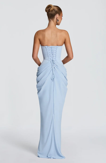 Domini Padded Corset Maxi Dress With Scarf