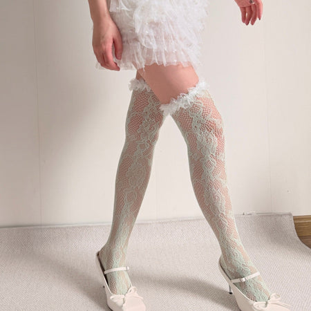 Kirsi Fishnet Knee High Socks