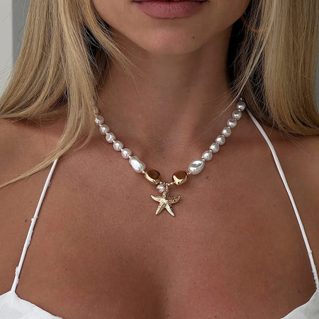 Lea Pearl Starfish Necklace