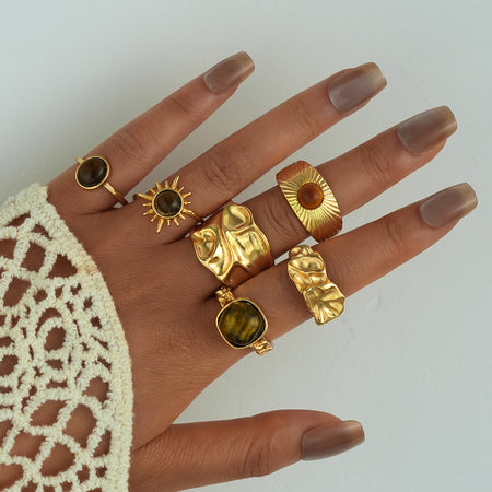 Elsa 6Pcs Stone Ring Set