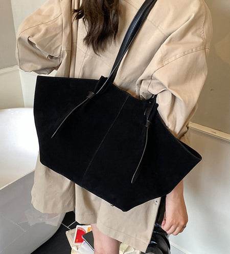 Monaco Suede Tote Bag With Pouch