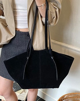 Monaco Suede Tote Bag With Pouch