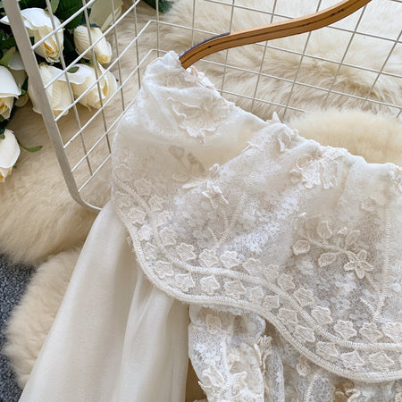 Odessa Embroidery Off Shoulder Top - close-up shot, cream - Miss Mosa By Akanksha