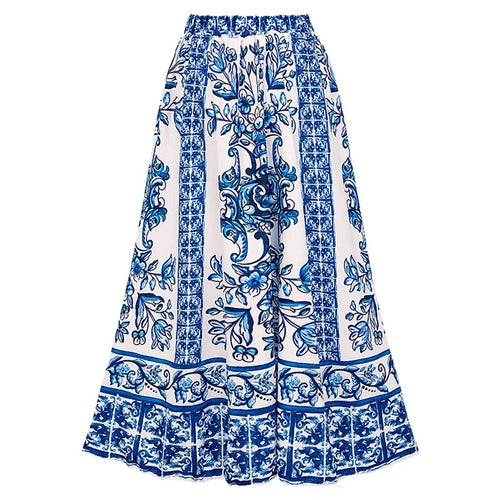 Oia One Pc Swimsuit with Skirt In Blue