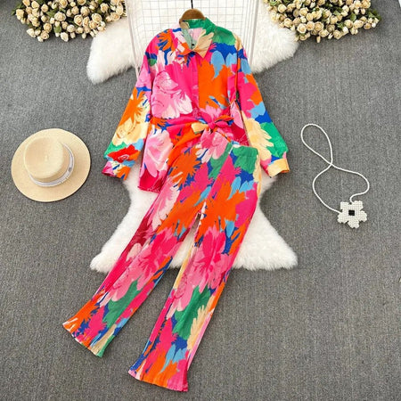 Olin Abstract Coord Set - styled flat-lay shot, multicolour - Miss Mosa By Akanksha