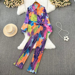 Olin Abstract Coord Set - styled flat-lay shot, multicolour - Miss Mosa By Akanksha