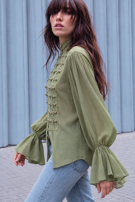 Peggy Buttoned Summer Top