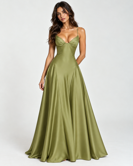 Holly Drop Waist Satin Maxi Dress