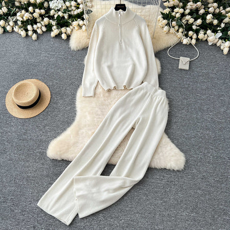 Oliver Luxe Winter Coord Set - Tracksuit - flat-lay shot of coord set, white - Miss Mosa By Akanksha